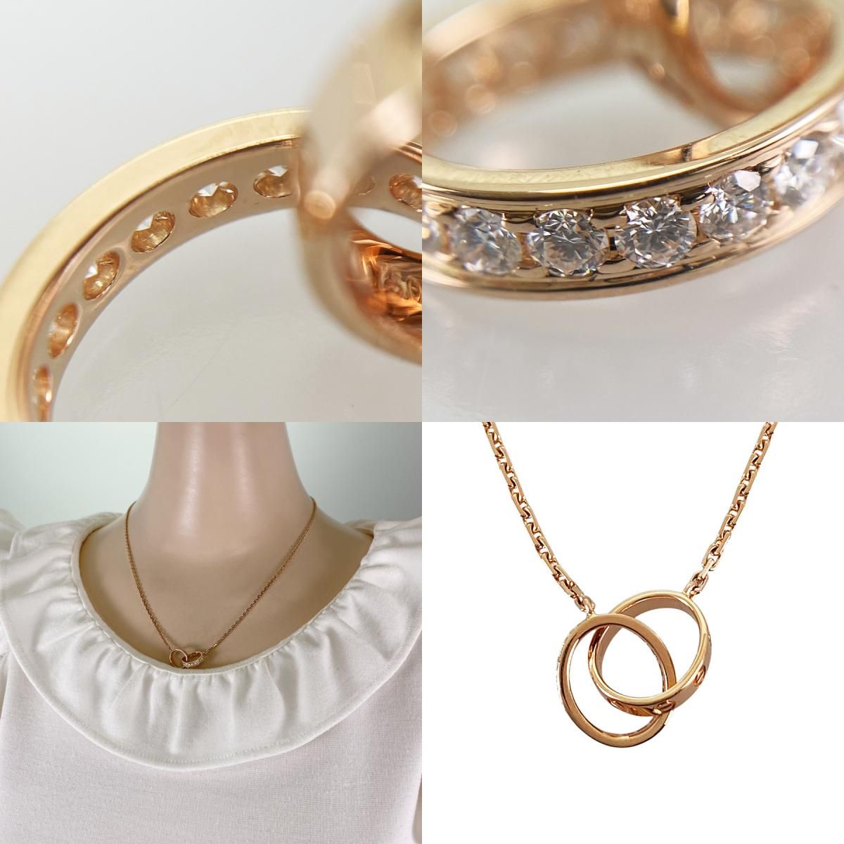カルティエ Cartier ベビーラブ K18PG ダイヤモンド ネックレス sss 