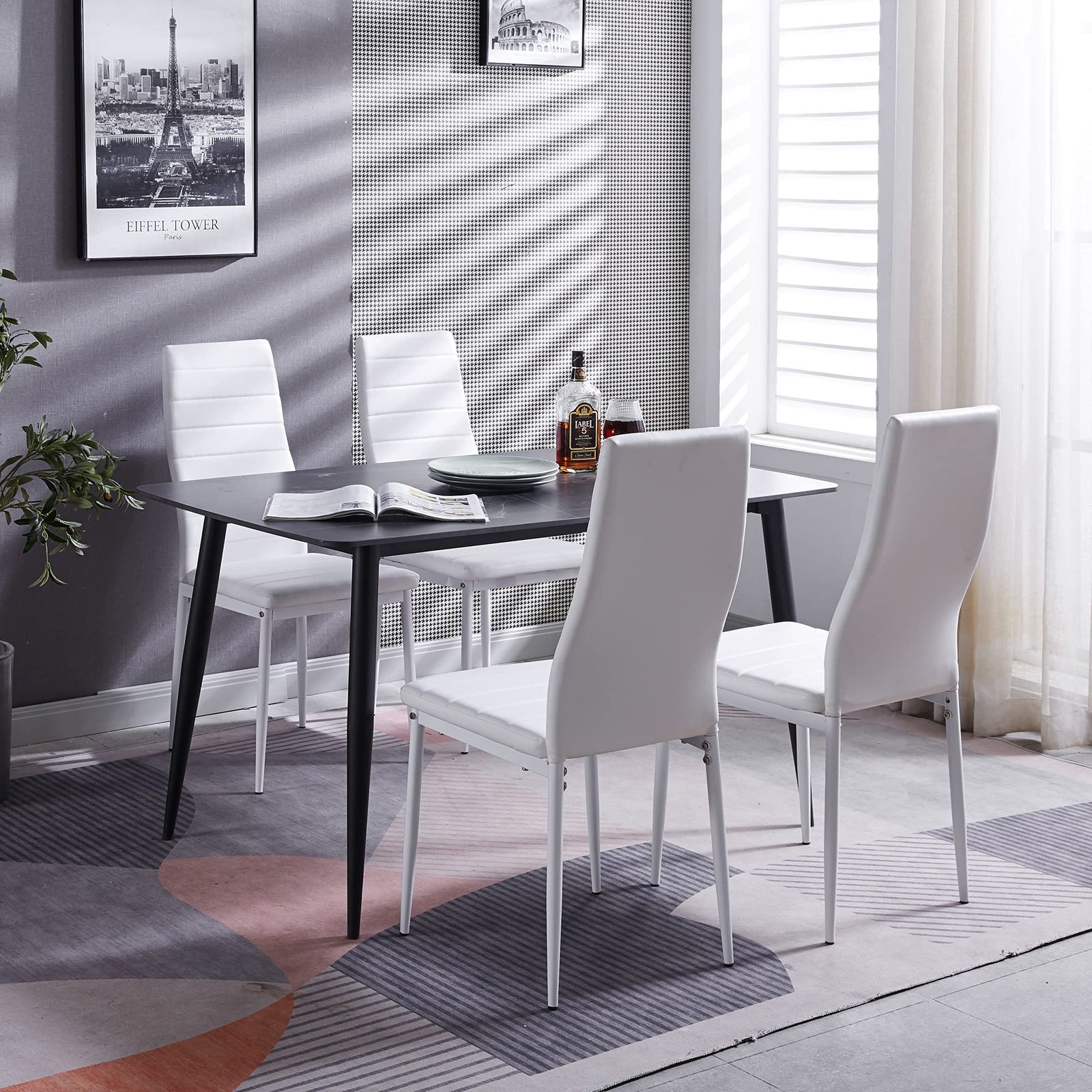 新品 ダイニングチェア 4脚セット レザー 椅子 イス 食卓椅子 レトロ