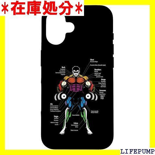 iPhone 16 アニメ 解剖学 筋肉チャート ボディービル ジム ワークアウト フィットネス スマホケース 1172