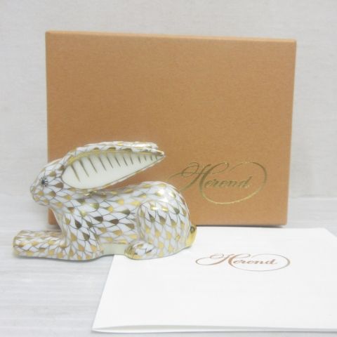 HEREND ヘレンド　フィギュリン　うさぎ　干支 Herend ヘレンド 干支 2011 うさぎ 卯 置物 ゴールド フィギュリン 兎