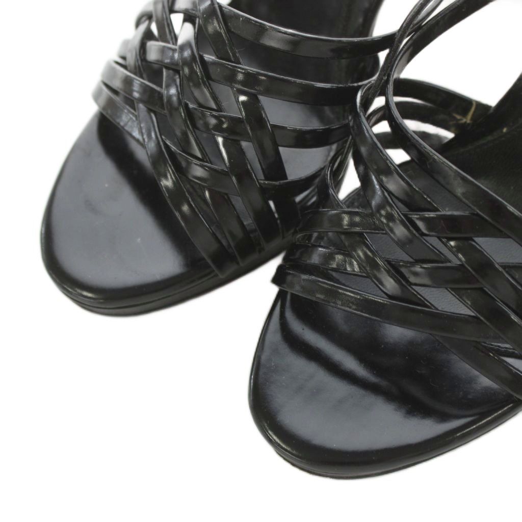 セルジオロッシ Sergio rossi サンダル ヒール レザー36 黒 ブラック