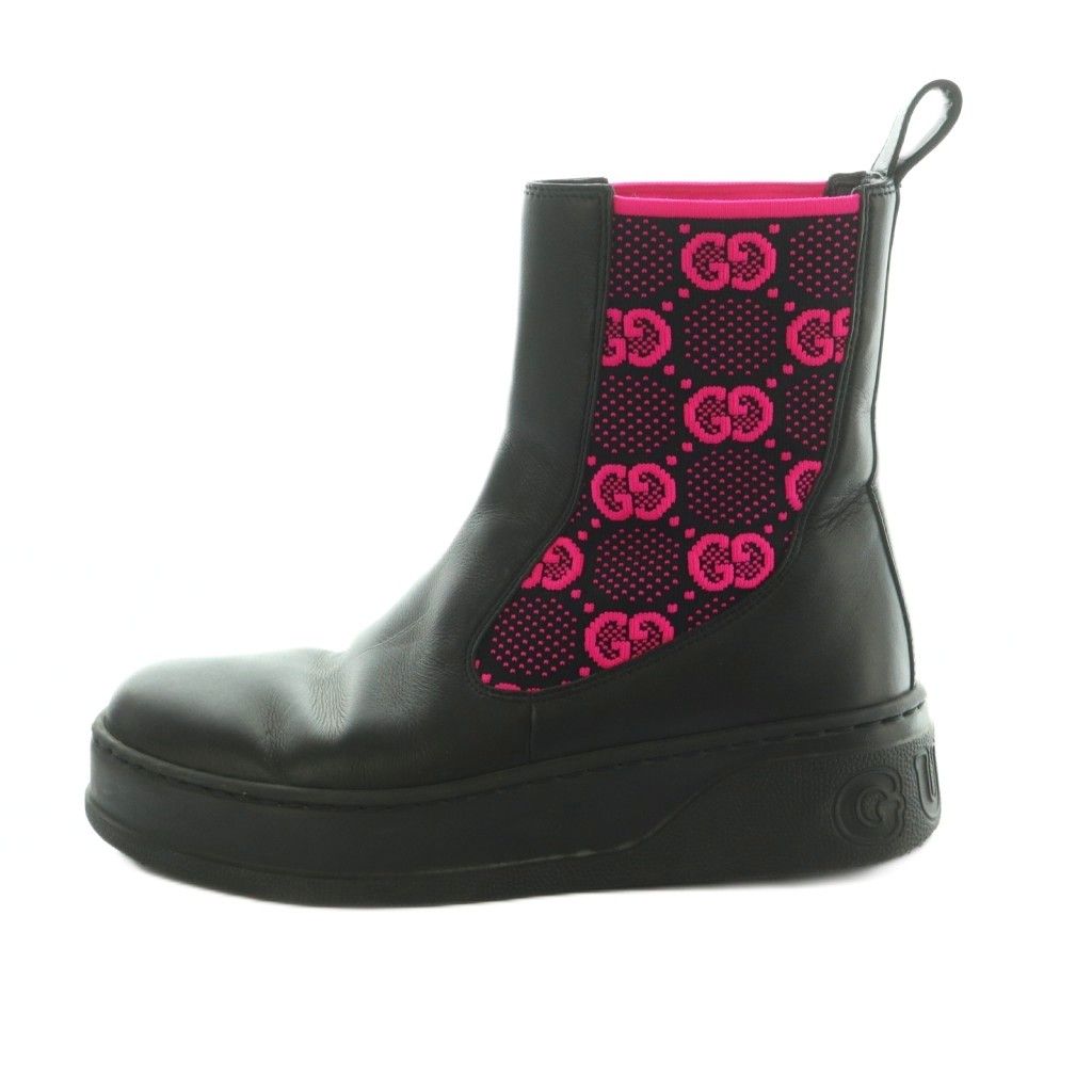 グッチ GUCCI 23SS GGジャージー ショートブーツ サイドゴア GGロゴ柄