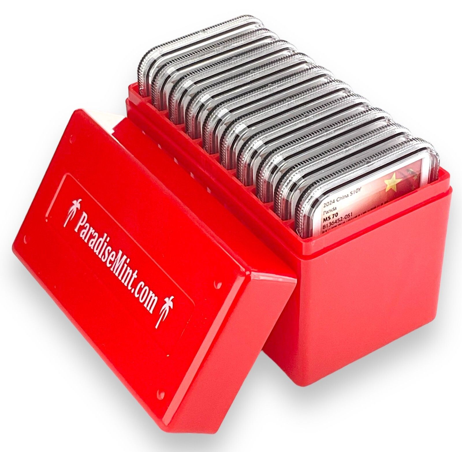 2024年 中国 10元 30グラム シルバー パンダ NGC MS70 - 国旗ラベル 10