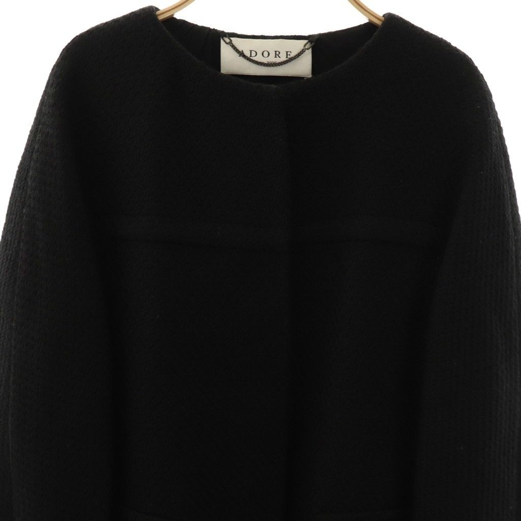 アドーア ADORE ノーカラー コート アウター ウール ミンクファー 385  