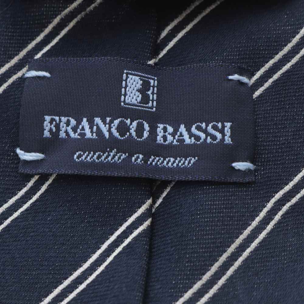 フランコバッシ FRANCO BASSI ネクタイ レジメンタル シルク ネイビー