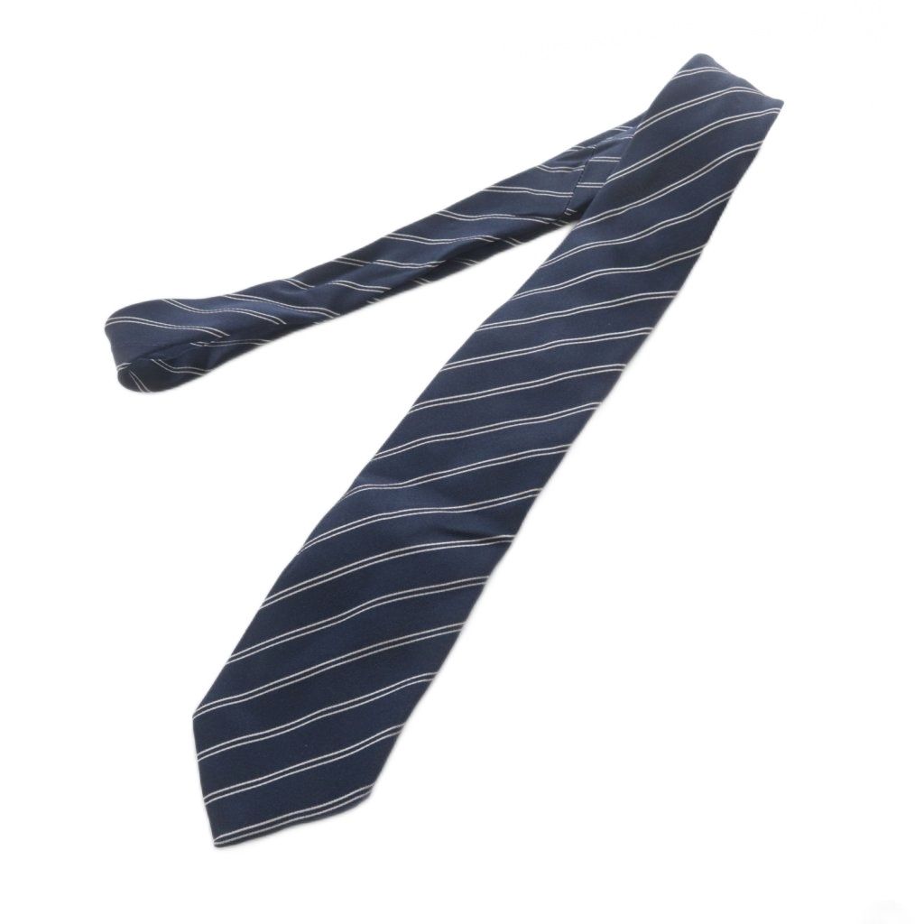 フランコバッシ FRANCO BASSI ネクタイ レジメンタル シルク ネイビー