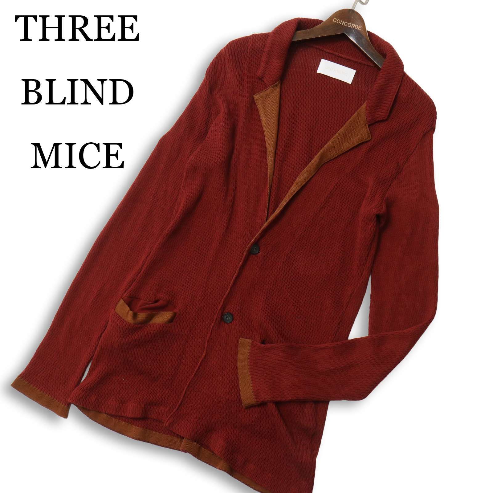 日本製 THREE BLIND MICE モヘアカーディガン THREE BLIND MICE スリーブラインドマイス 秋冬☆ 切替 ニット