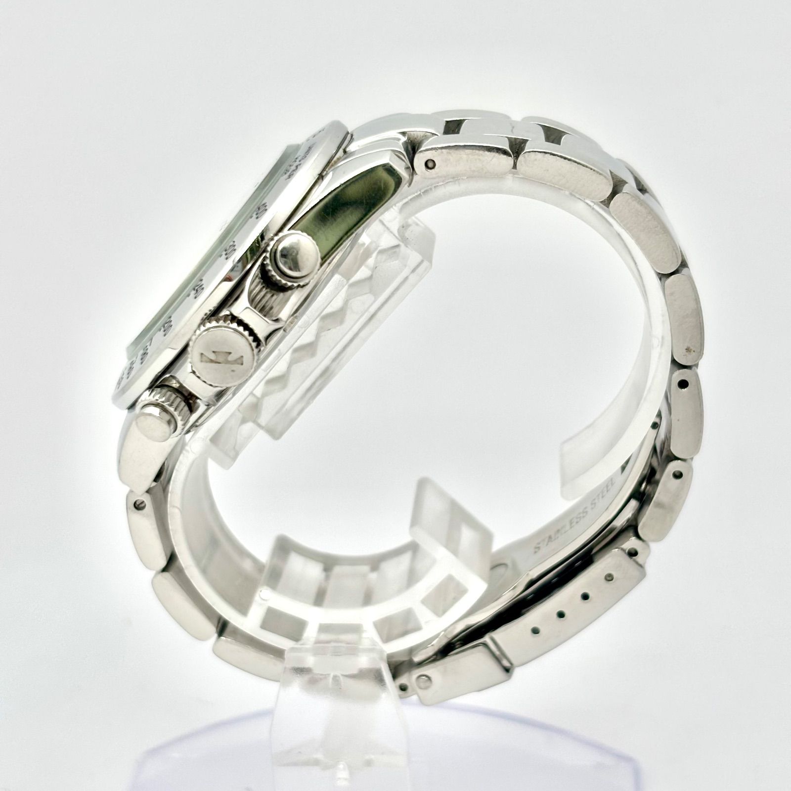 新品電池】TECHNOS テクノス 9Pダイヤ メンズ 腕時計 クロノグラフ