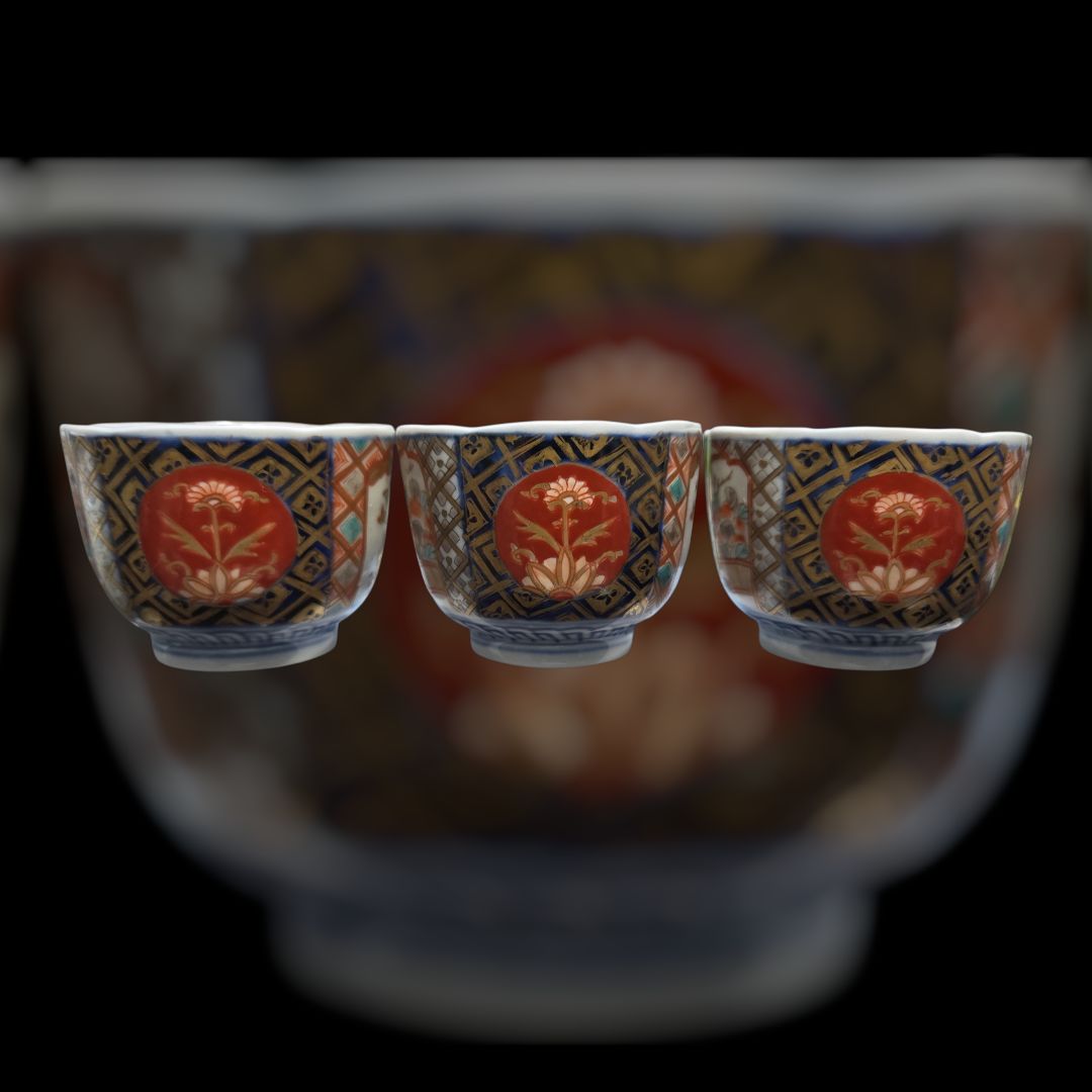 古伊万里 色絵金彩蕎麦猪口 色絵 金襴手 当時物 伊万里 有田焼向付 染