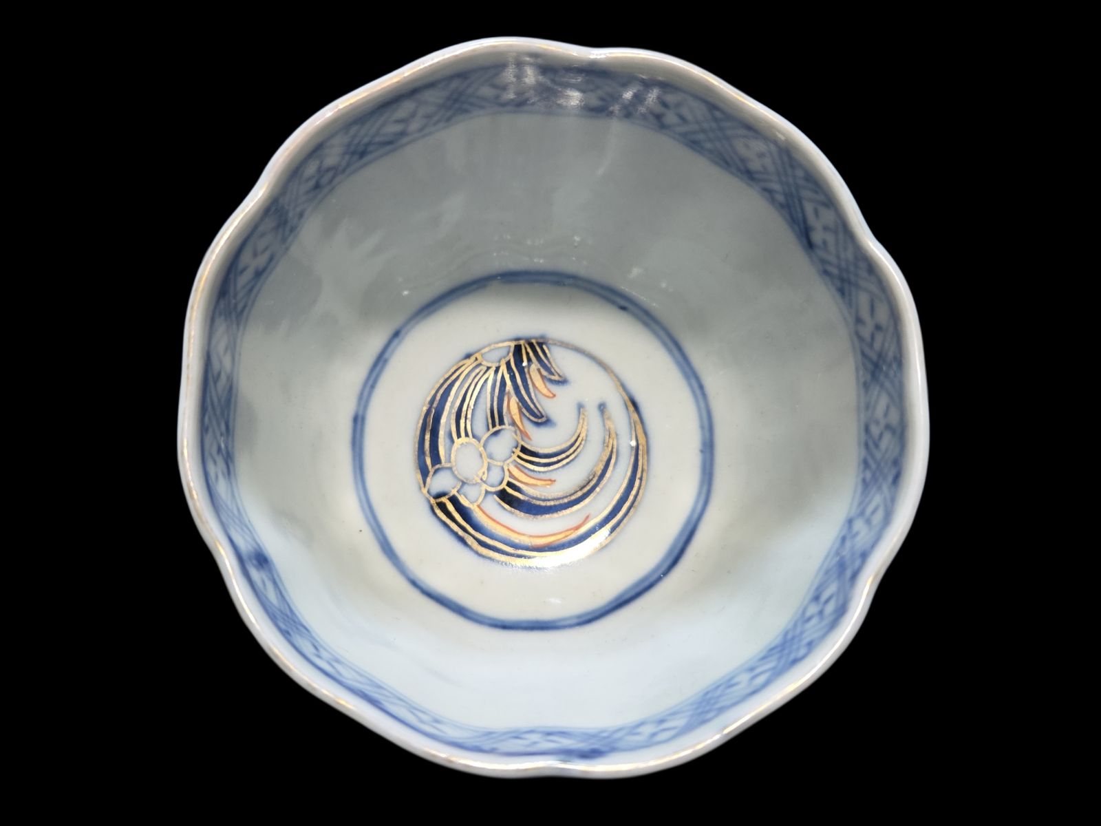 古伊万里 色絵金彩蕎麦猪口 色絵 金襴手 当時物 伊万里 有田焼向付 染