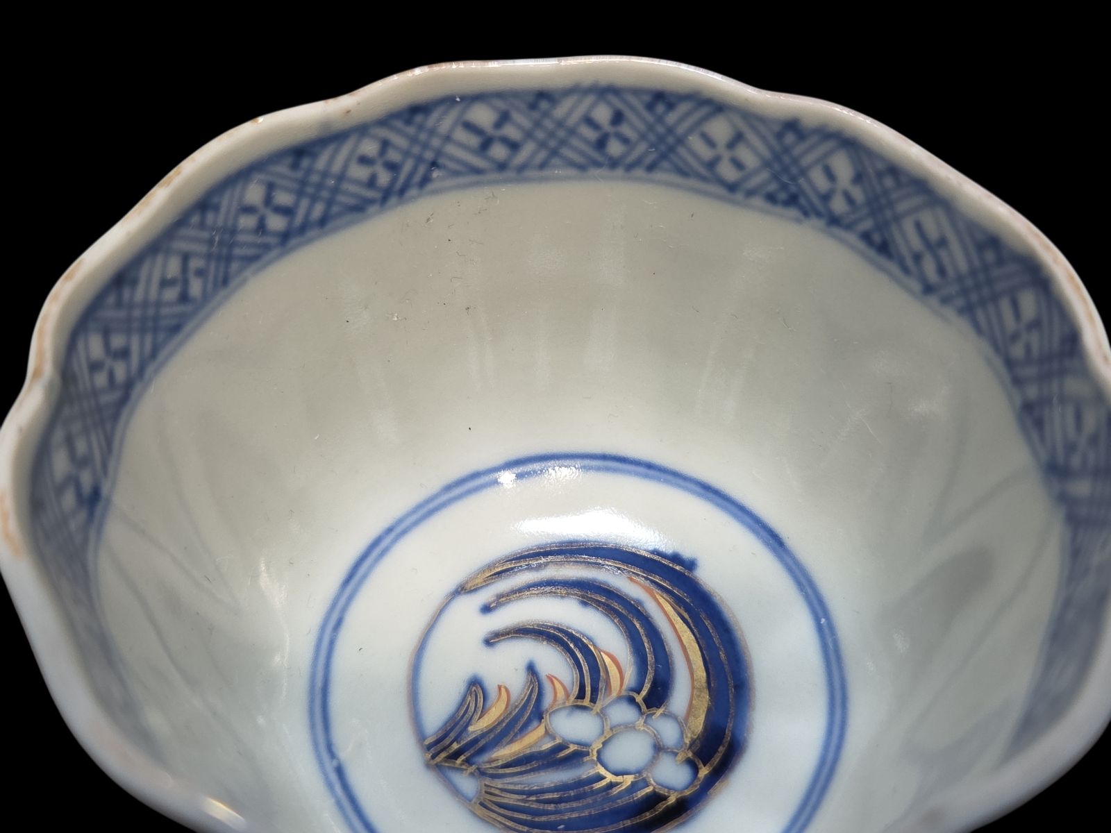 古伊万里 色絵金彩蕎麦猪口 色絵 金襴手 当時物 伊万里 有田焼向付 染