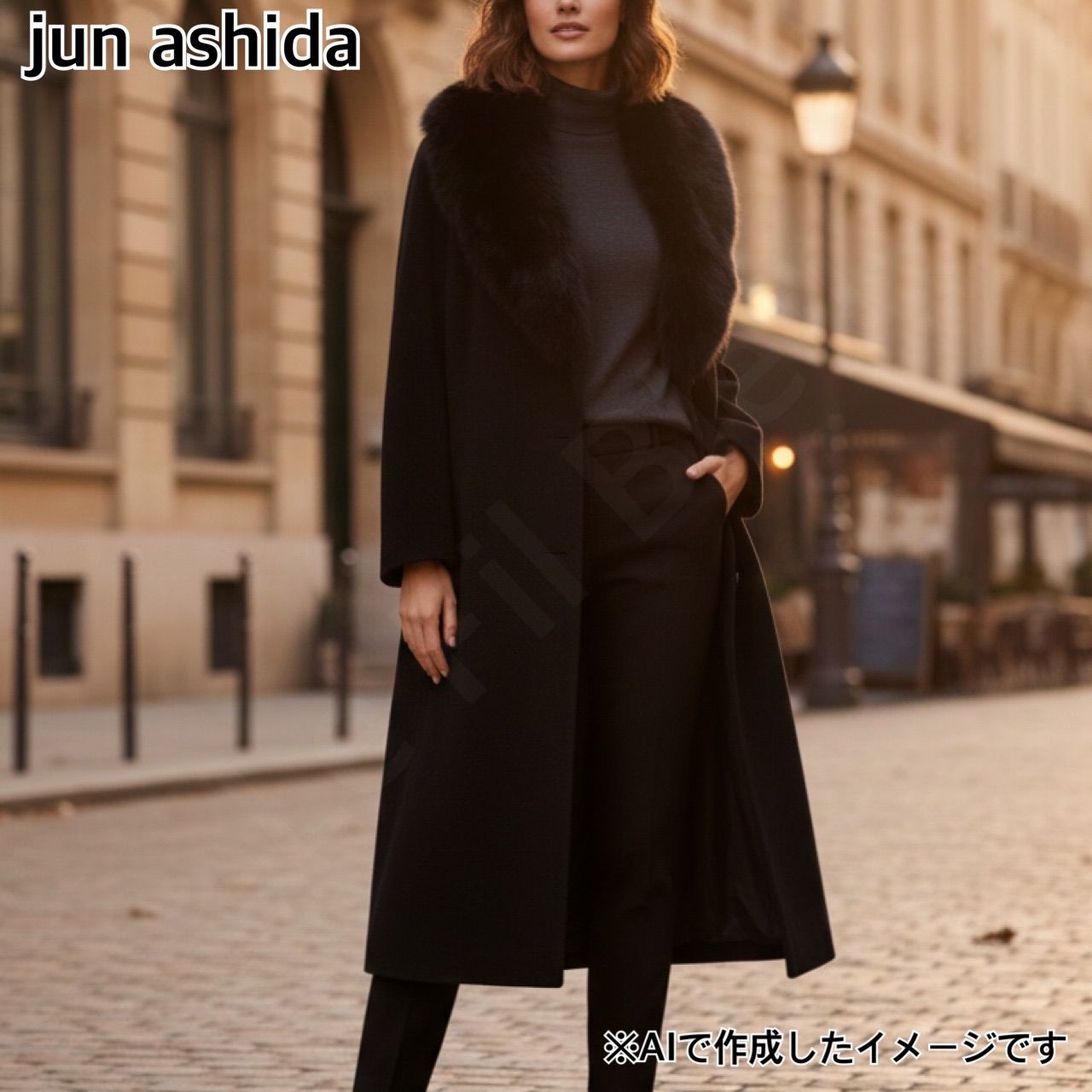がじゅ　jun ashida 黒 ロングコート がじゅ jun ashida 黒 ロングコート 美品 jun ashida ジュンアシダ