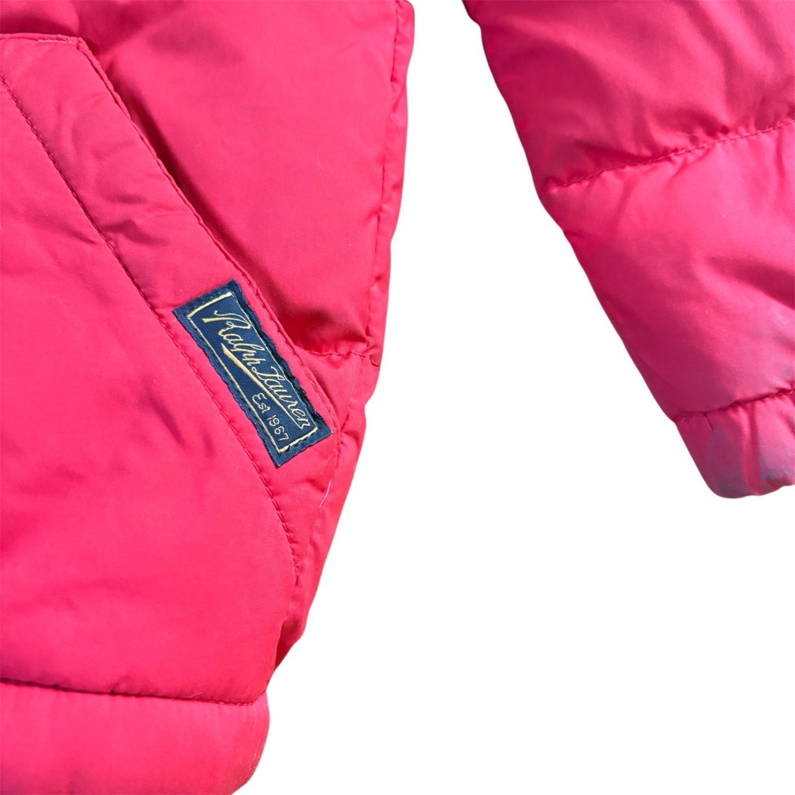 ポロ ラルフローレン ダウンジャケット 130cm 7 レッド ワンポイント