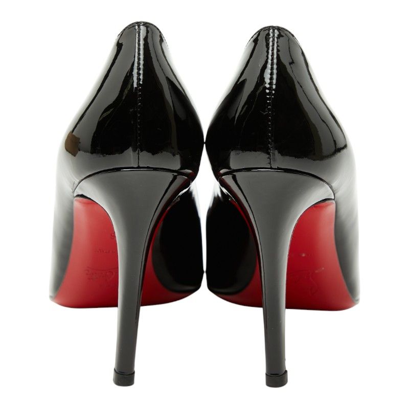 クリスチャンルブタン　ハイヒール　ラウンドトゥ　レッドソール　黒　レザー　23 クリスチャンルブタン ラウンドトゥ パンプス ハイヒール サイズ：36