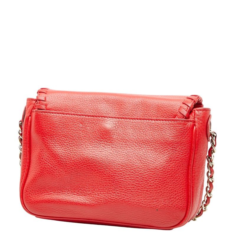 トリーバーチ チェーンショルダーバッグ レッド レザー レディース