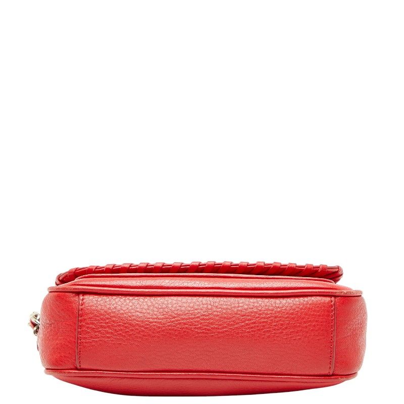 トリーバーチ チェーンショルダーバッグ レッド レザー レディース