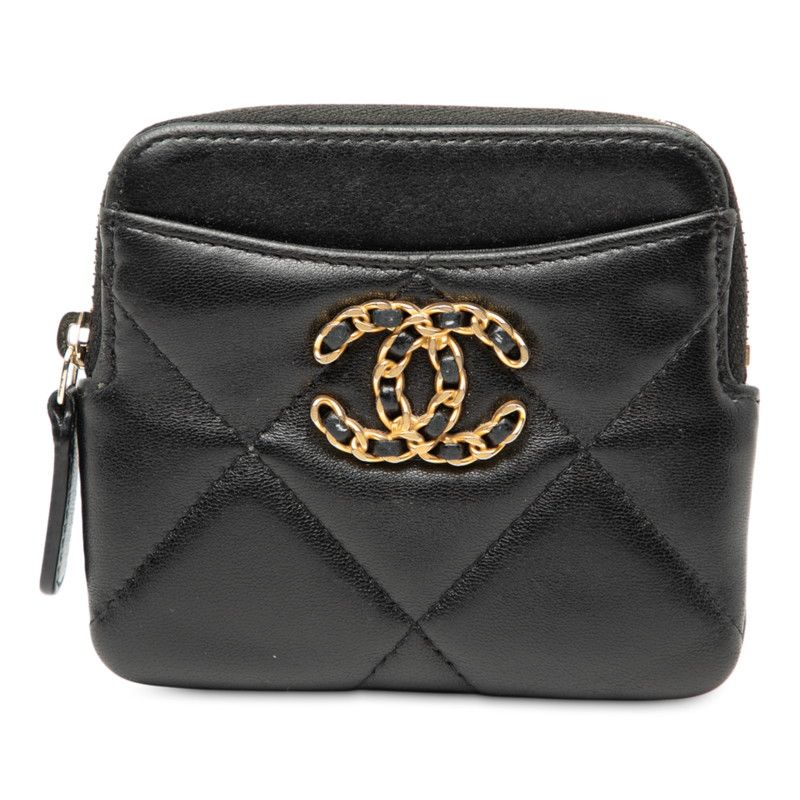 シャネル マトラッセ ココマーク ブラック ラムスキン レディース