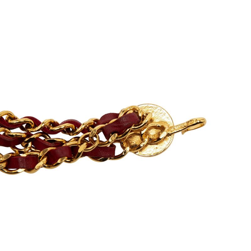 シャネル　Chanel　ライオン ヴィンテージチェーンベルト ゴールド×レッド シャネル Chanel ライオン ヴィンテージチェーンベルト ゴールド×レッド