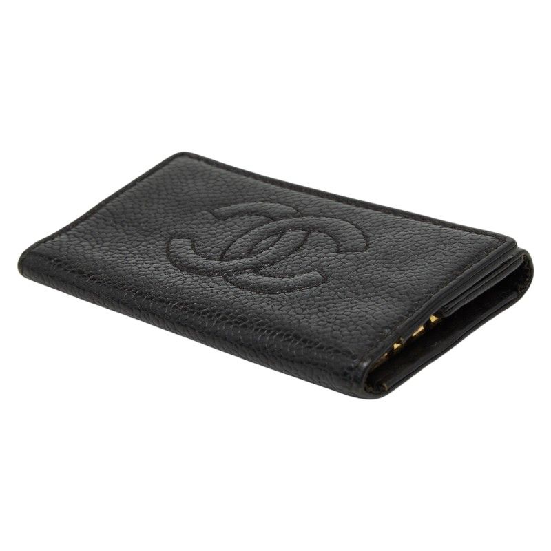 シャネル ココマーク キーケース 6連 ブラック キャビアスキン