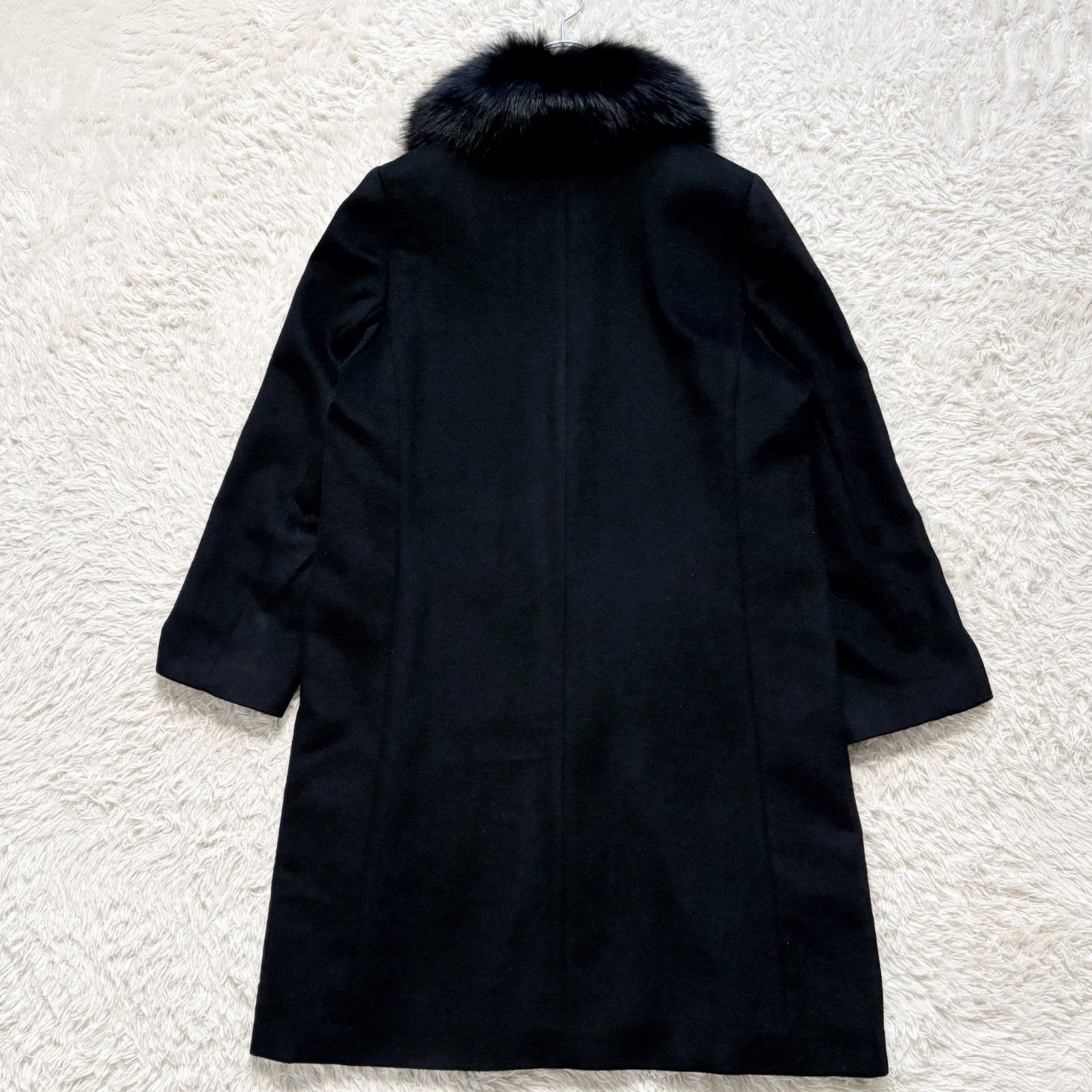 美品 Ushiboura21 ウシボウラ 贅沢カシミヤ100% ロングコート ブルー