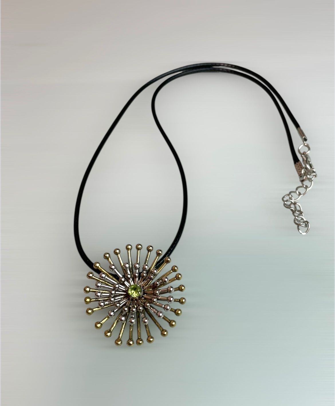 IEI】天然ペリドット×24金仕上げ「花火」モチーフ シルバー925 