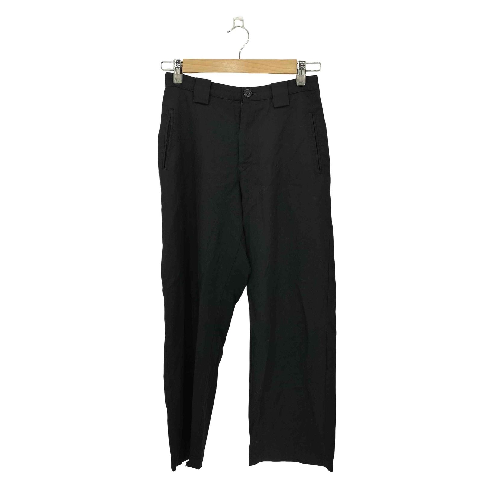 ヨウジヤマモト ストレートパンツ 黒 ヨウジヤマモト Yohji Yamamoto ストレート スラックスパンツ