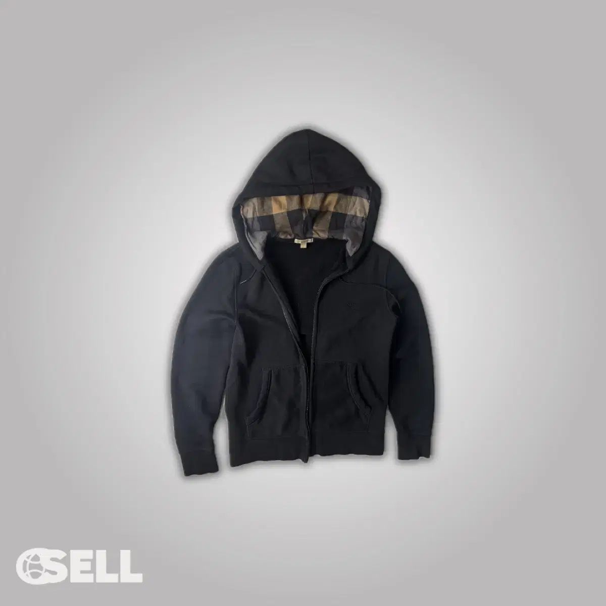 BURBERRY チェック柄 ジップアップ バーバリー チェック柄 フードジップアップ - メルカリ