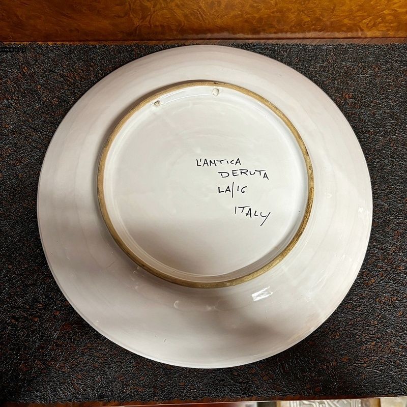L'Antica Deruta イタリア製 飾り皿 32cm 花 フラワーデザイン 大皿 絵