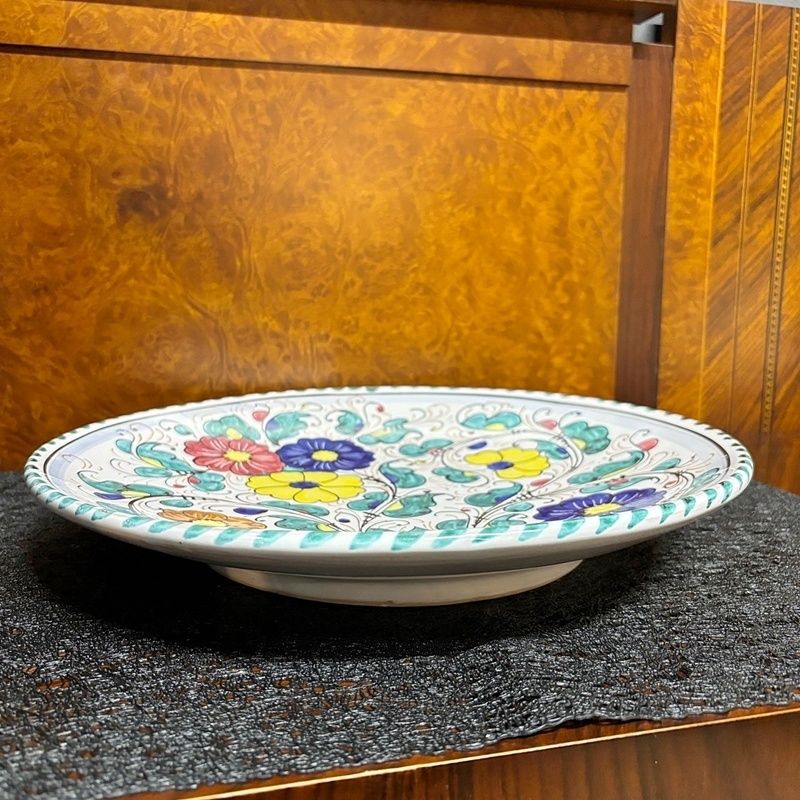 L'Antica Deruta イタリア製 飾り皿 32cm 花 フラワーデザイン 大皿 絵