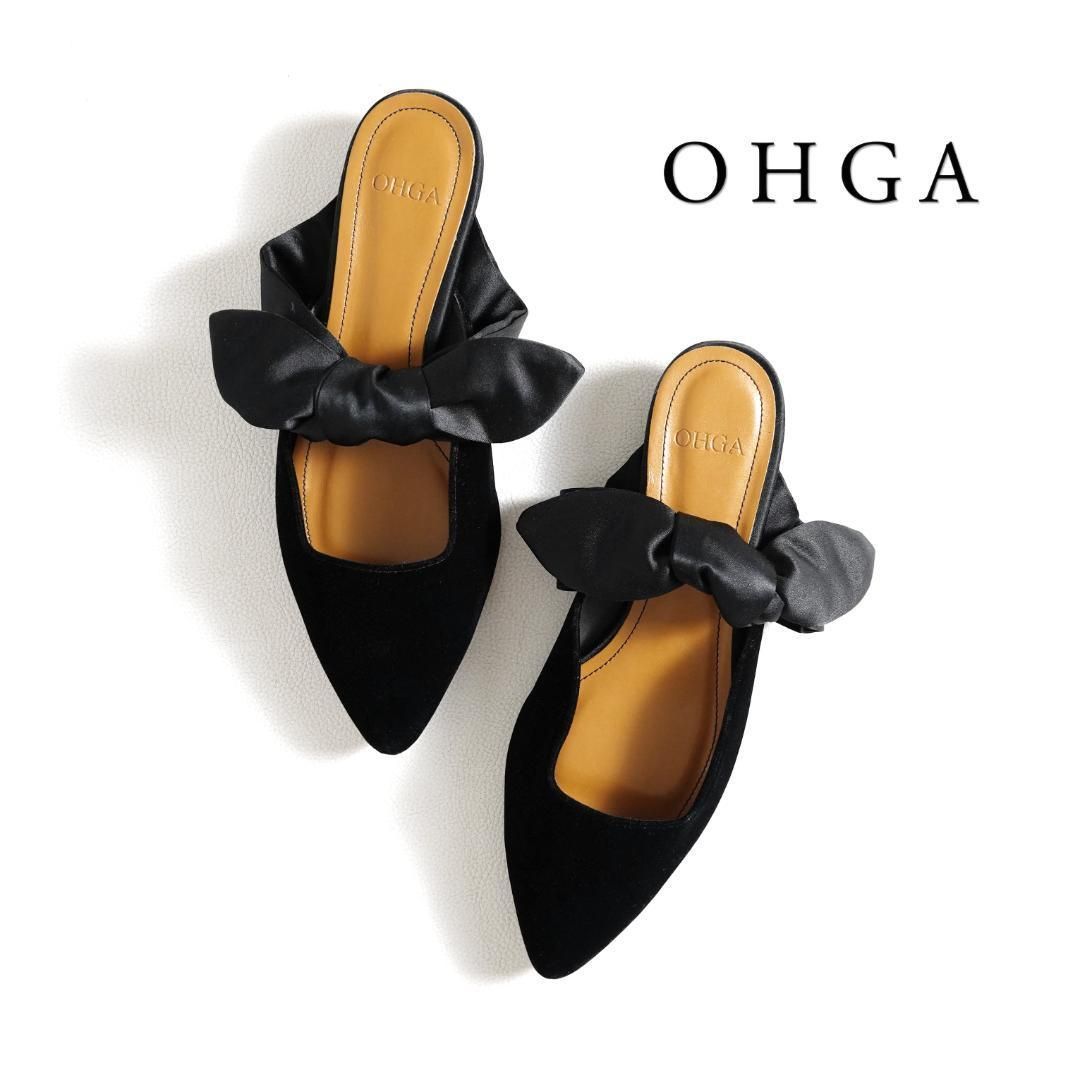 美品　OHGA ベロアリボン ミュール Ｌサイズ 467y*美品 OHGA オーガ ベロアリボンミュール Lサイズ. - メルカリ