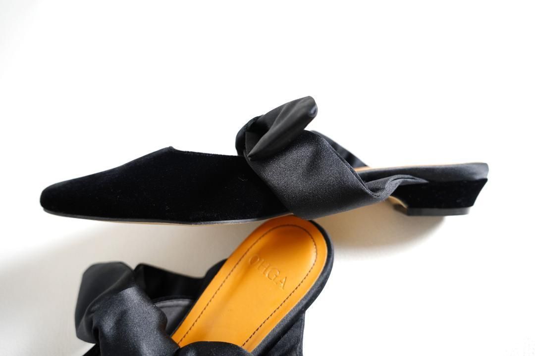 467y*美品 OHGA オーガ ベロアリボンミュール Lサイズ. - メルカリ