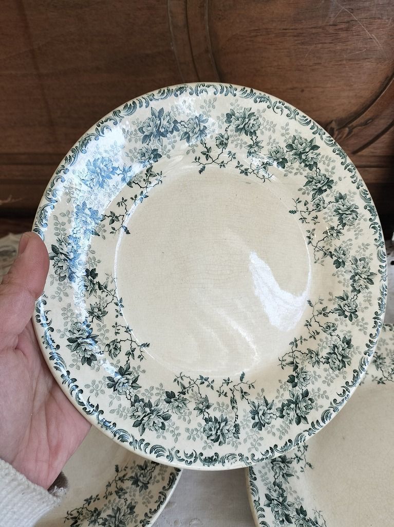 フランス アンティーク 絵つき皿 Choisy Le Roi 装飾 皿 3枚セット