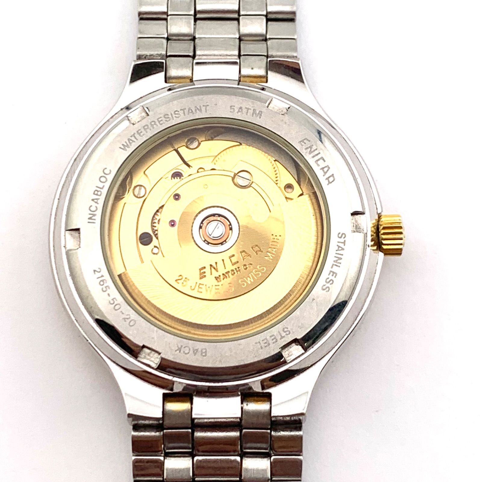 中古】ENICAR 2165-50-20 自動巻き腕時計 ホワイトダイヤル - メルカリ