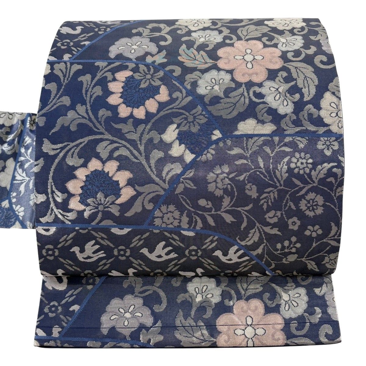 美品】 名古屋帯 優品 関西仕立て 花唐草 箔 青 正絹 【中古】 - メルカリ