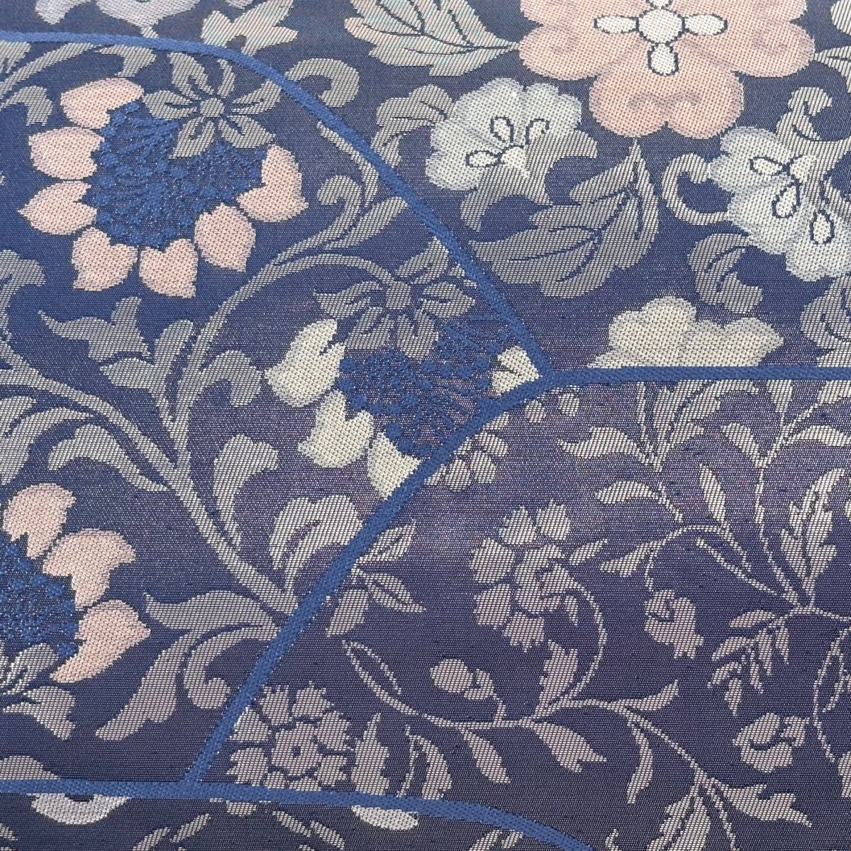 美品】 名古屋帯 優品 関西仕立て 花唐草 箔 青 正絹 【中古】 - メルカリ