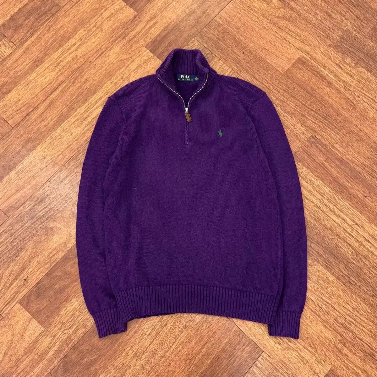 S(95) ポロ ラルフローレン パープル ハーフジップ ニット - メルカリ