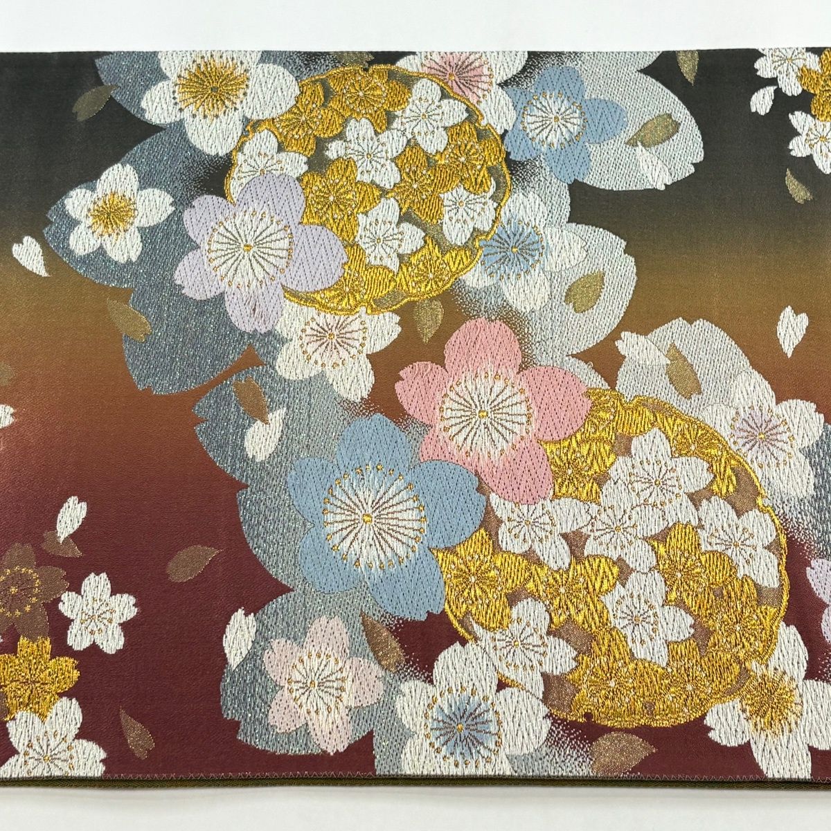 正絹　『一期一会』六通袋帯ガード加工済【雪輪　小花】 正絹 『一期一会』六通袋帯ガード加工済【雪輪 小花】 正絹 『一期一会