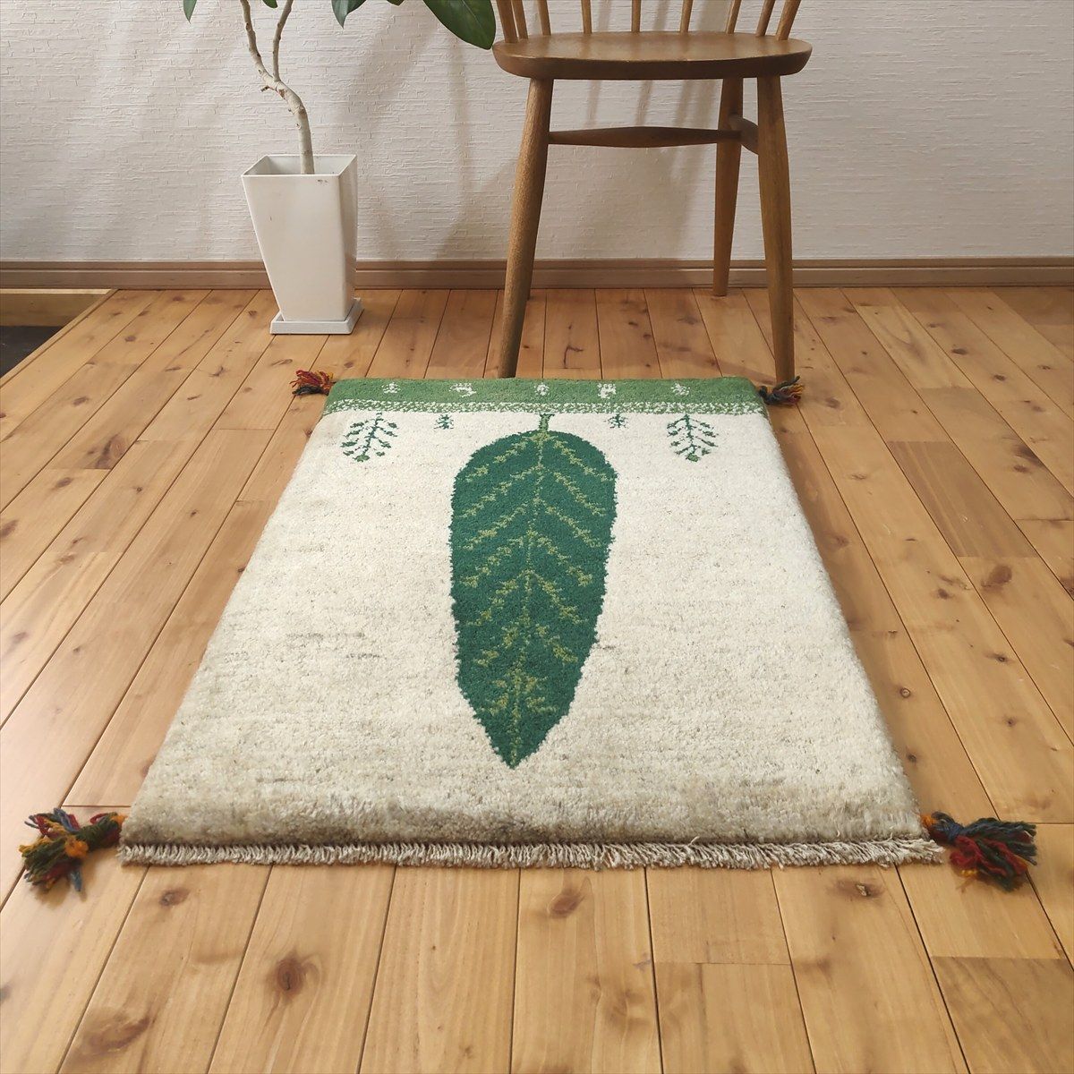 ペルシャ ギャッベ 玄関マット ラグ 90x60㎝ 糸杉 RJ16415 - メルカリ