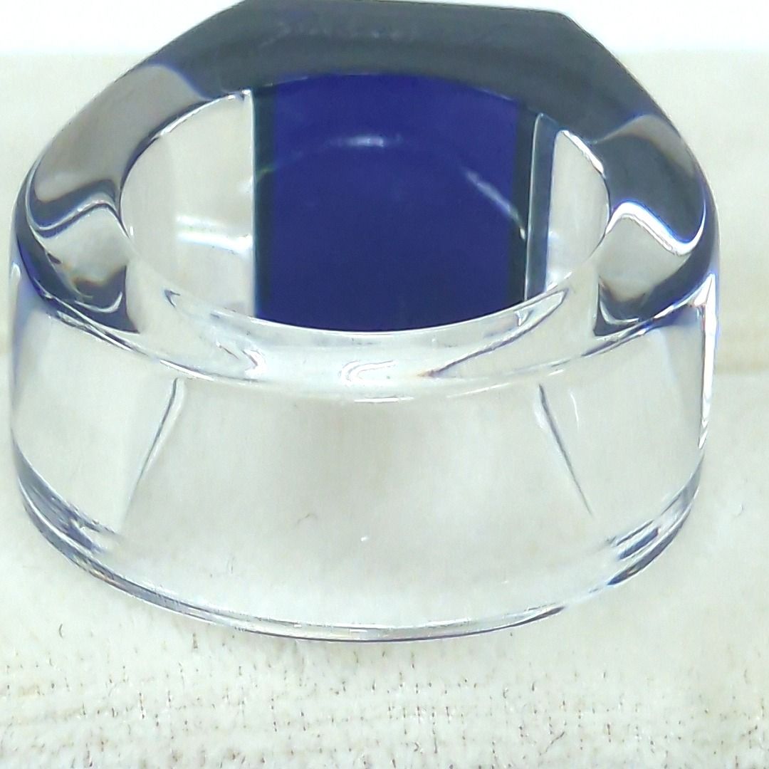 バカラ Baccarat 指輪 リング ネイビー ブルー クリスタル 約10号～11