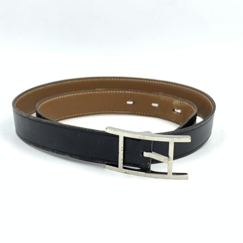 中古】Hermes アピ レザーベルト ブラック 85 ※状態 R-D エルメス[24