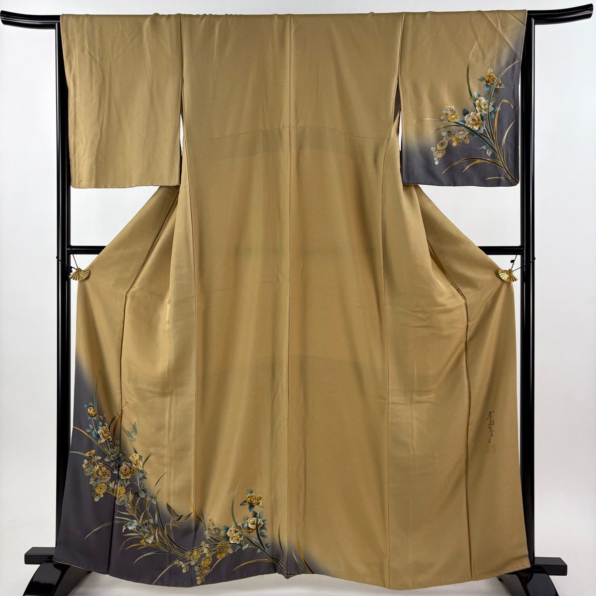 ★専用★小紋 付け下げ 斉藤三才 緋色 三才鳥 金彩加工 身丈153cm 袷 ☆専用☆小紋 付け下げ 斉藤三才 緋色 三才鳥 金彩加工 身丈153cm 袷