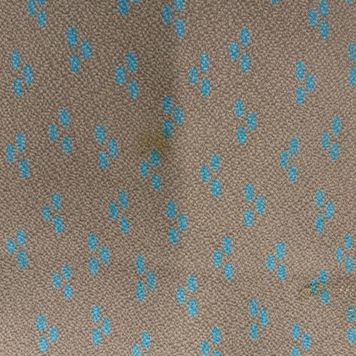 小紋 身丈160.5cm 裄丈65.5cm M 袷 辻村ジュサブロー 落款 幾何学 灰緑