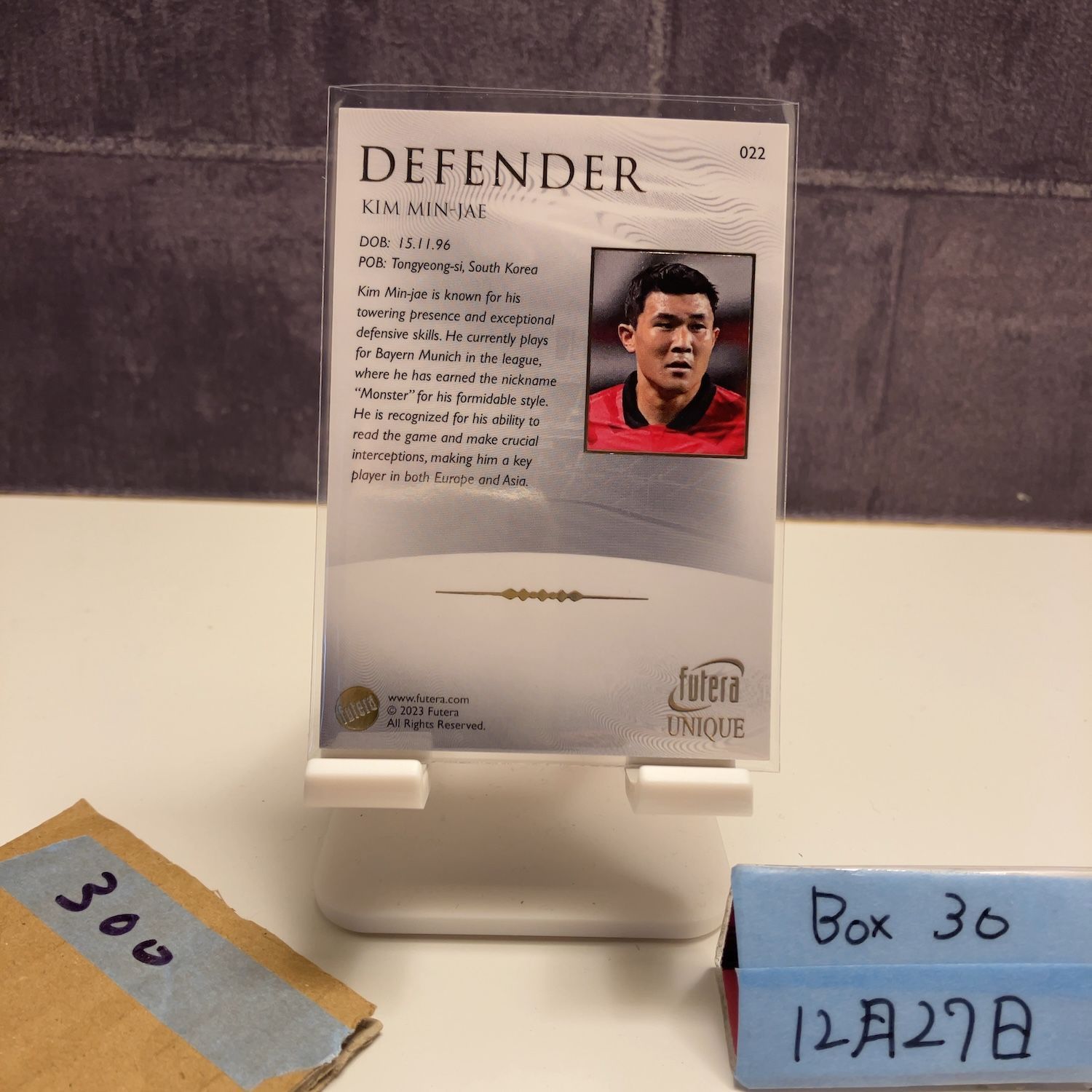 【One of One】キム・ミンジェ　フテラユニーク ノスタルジア 2023 Futera Unique Kim Min-jae South Korea National Team Defender