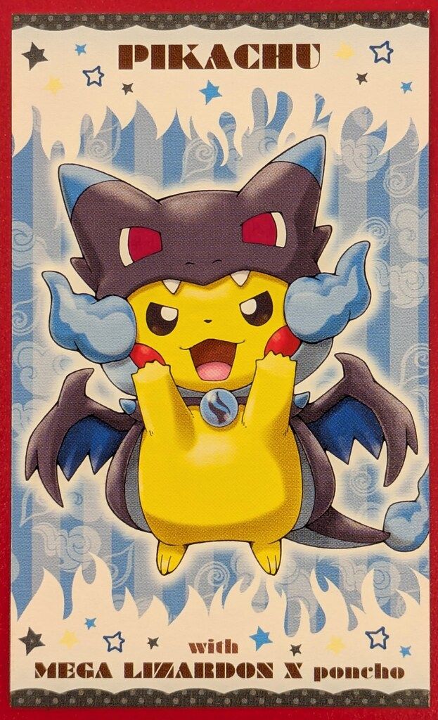 ピカチュウ 名刺カード メガリザードンX ポンチョカード ポケモン