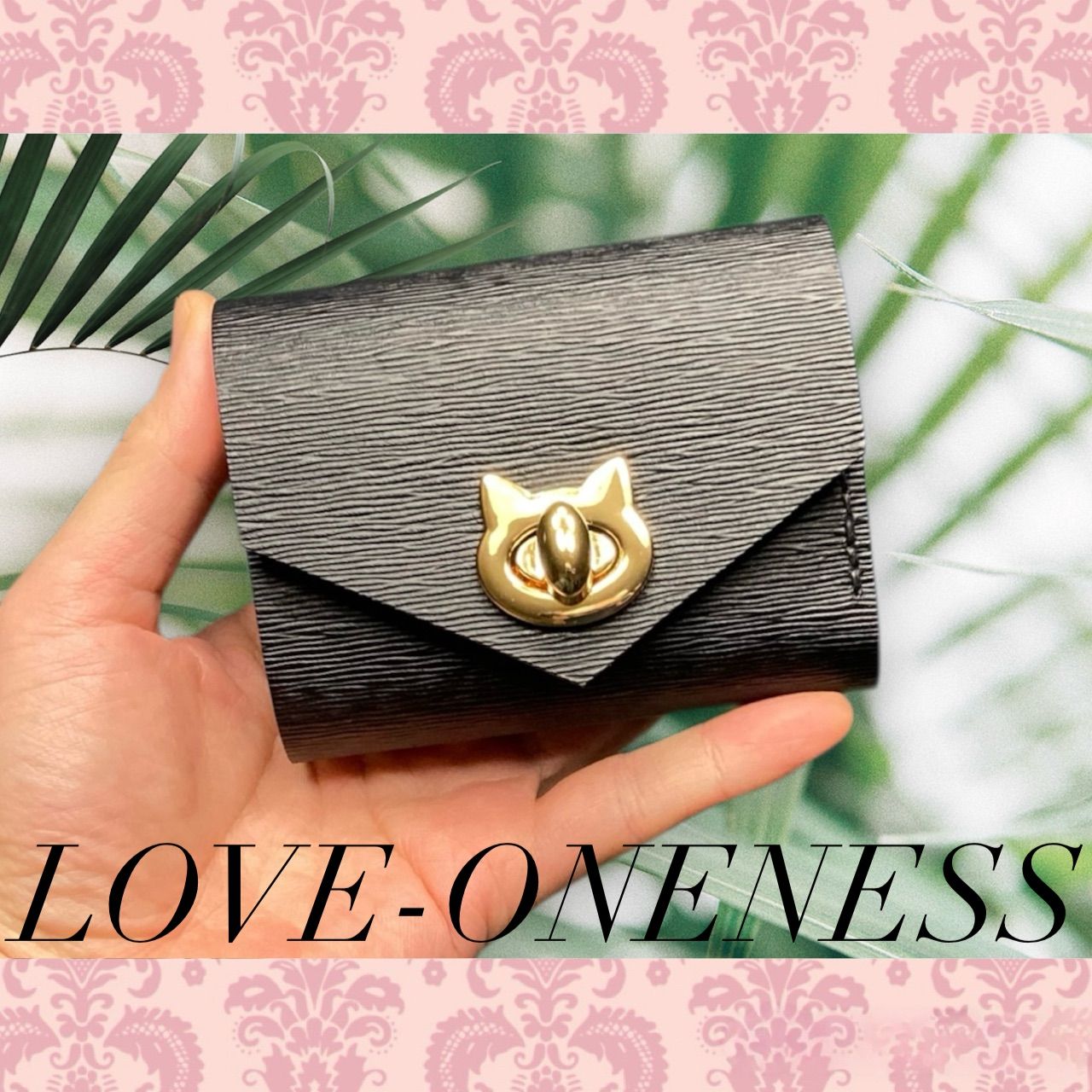 ❤【新色♪】【可愛さ×高級感♪】お洒落可愛い猫のコンパクトミニ財布♪黒猫 水シボ 配送 ❤【新色♪】【可愛さ×高級感♪】お洒落可愛い猫モチーフの