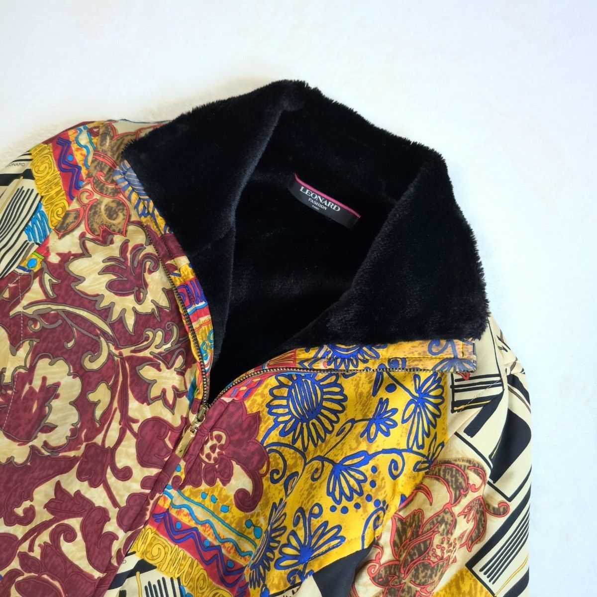 激レア✨ LEONARD レオナール シルク100% ボアジャケット ブルゾン