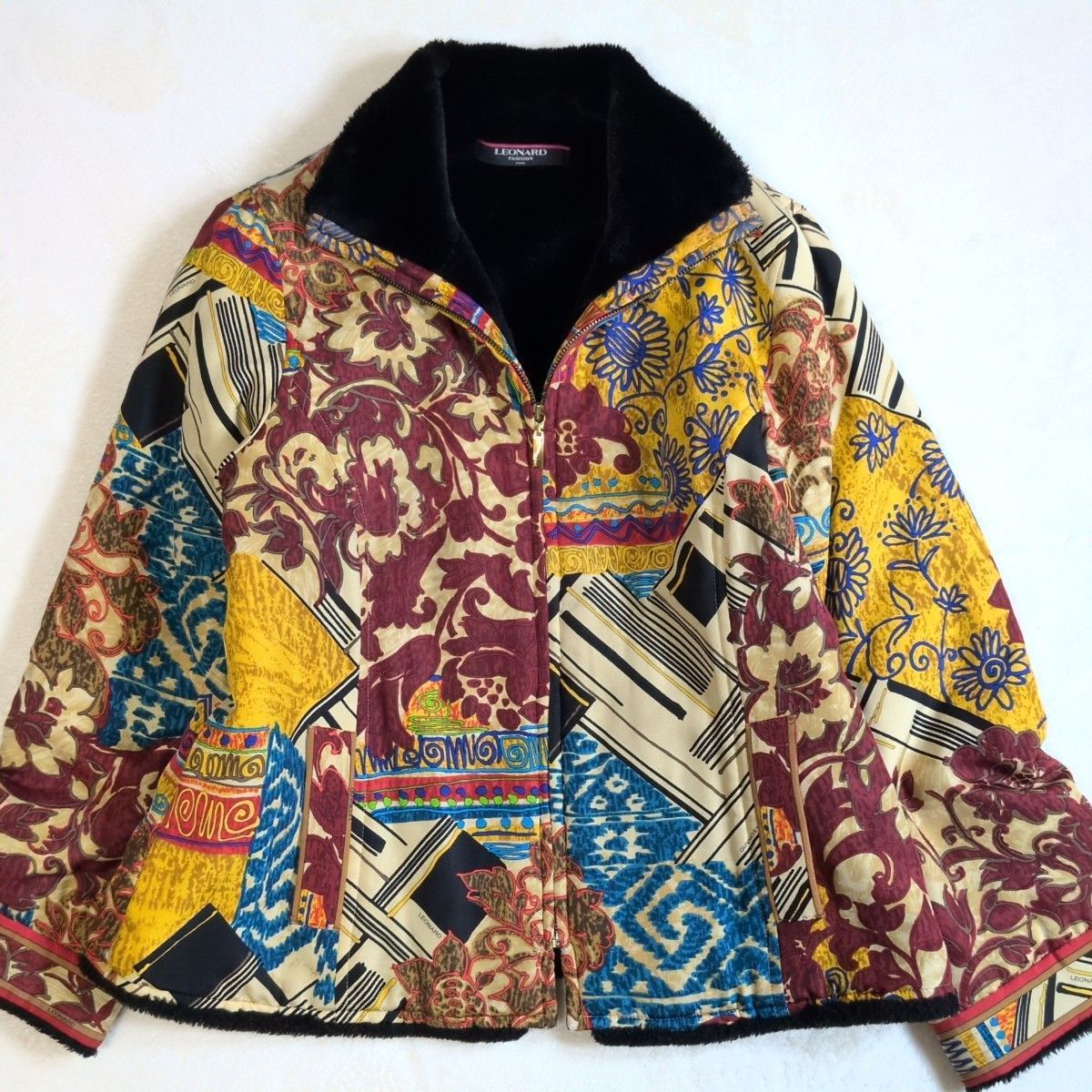 激レア✨ LEONARD レオナール シルク100% ボアジャケット ブルゾン