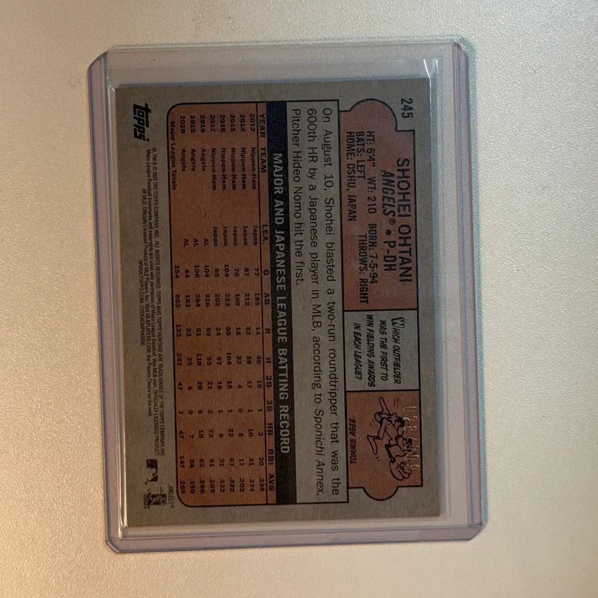 大谷 2021 Topps 限定 野球カード /999 0 大谷翔平 - カード｜Yahoo