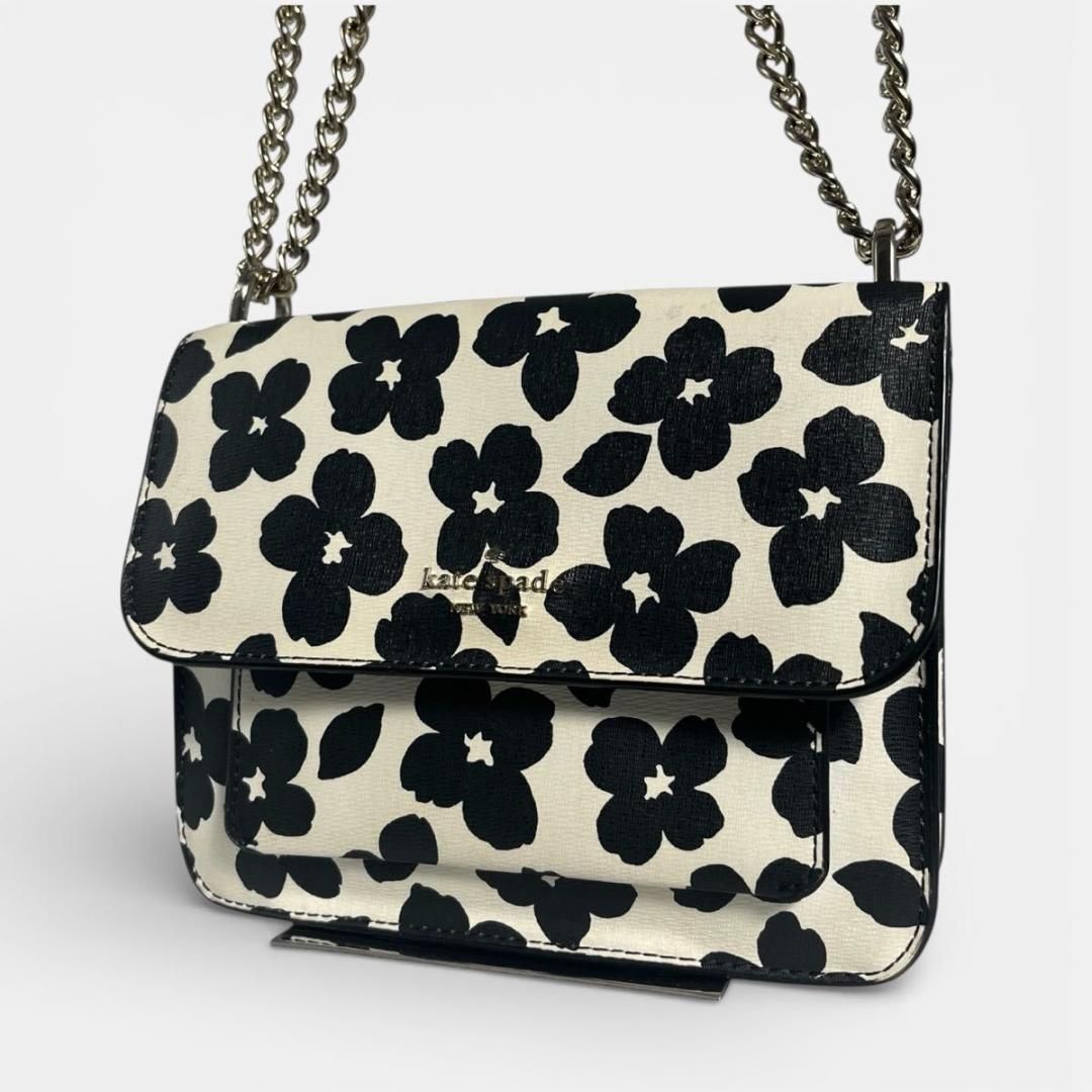 美品 kate spade ショルダーバッグ レミ グラフィックブルームフラップ 