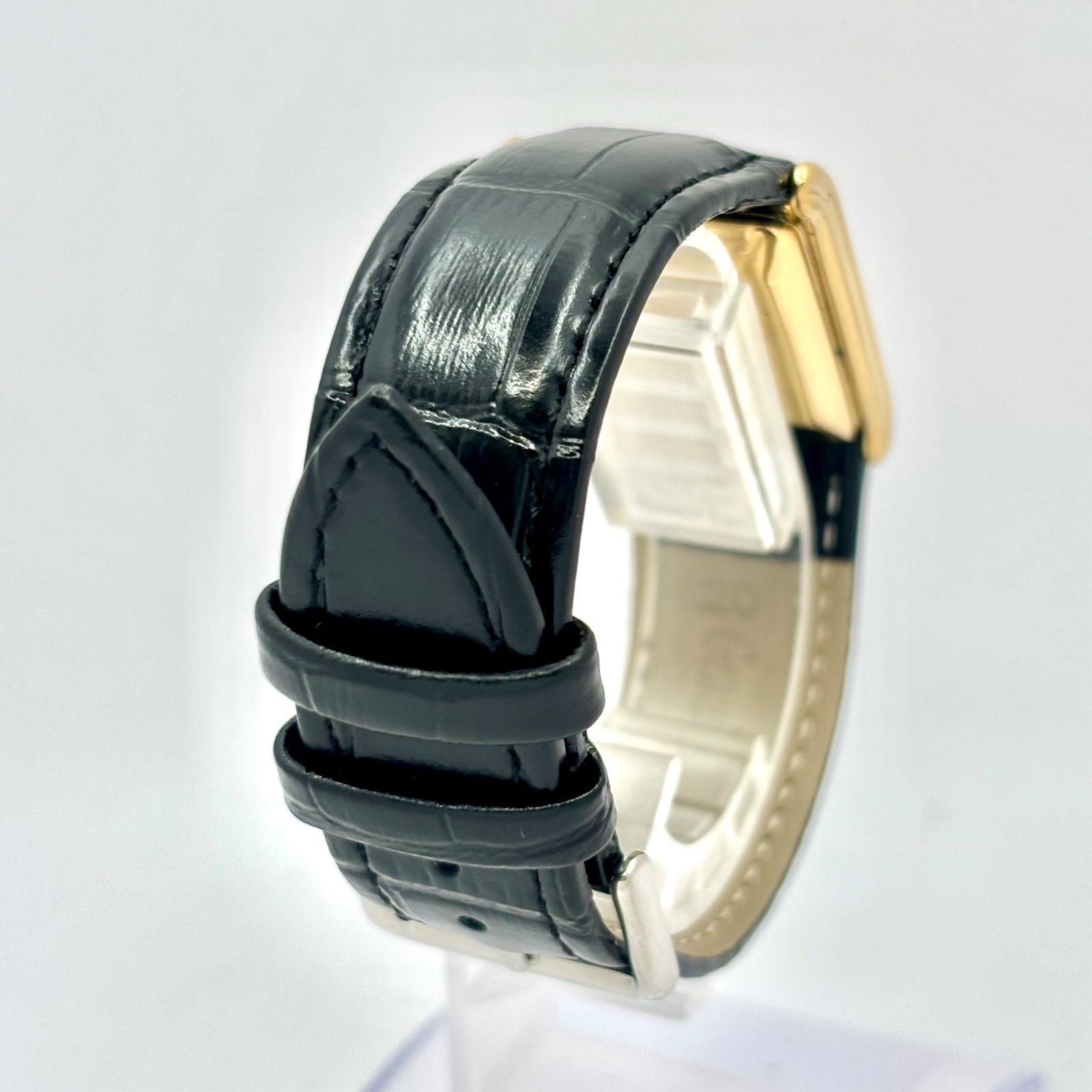 新品電池】SEIKO セイコー メンズ 腕時計 レクタンギュラー ゴールド 
